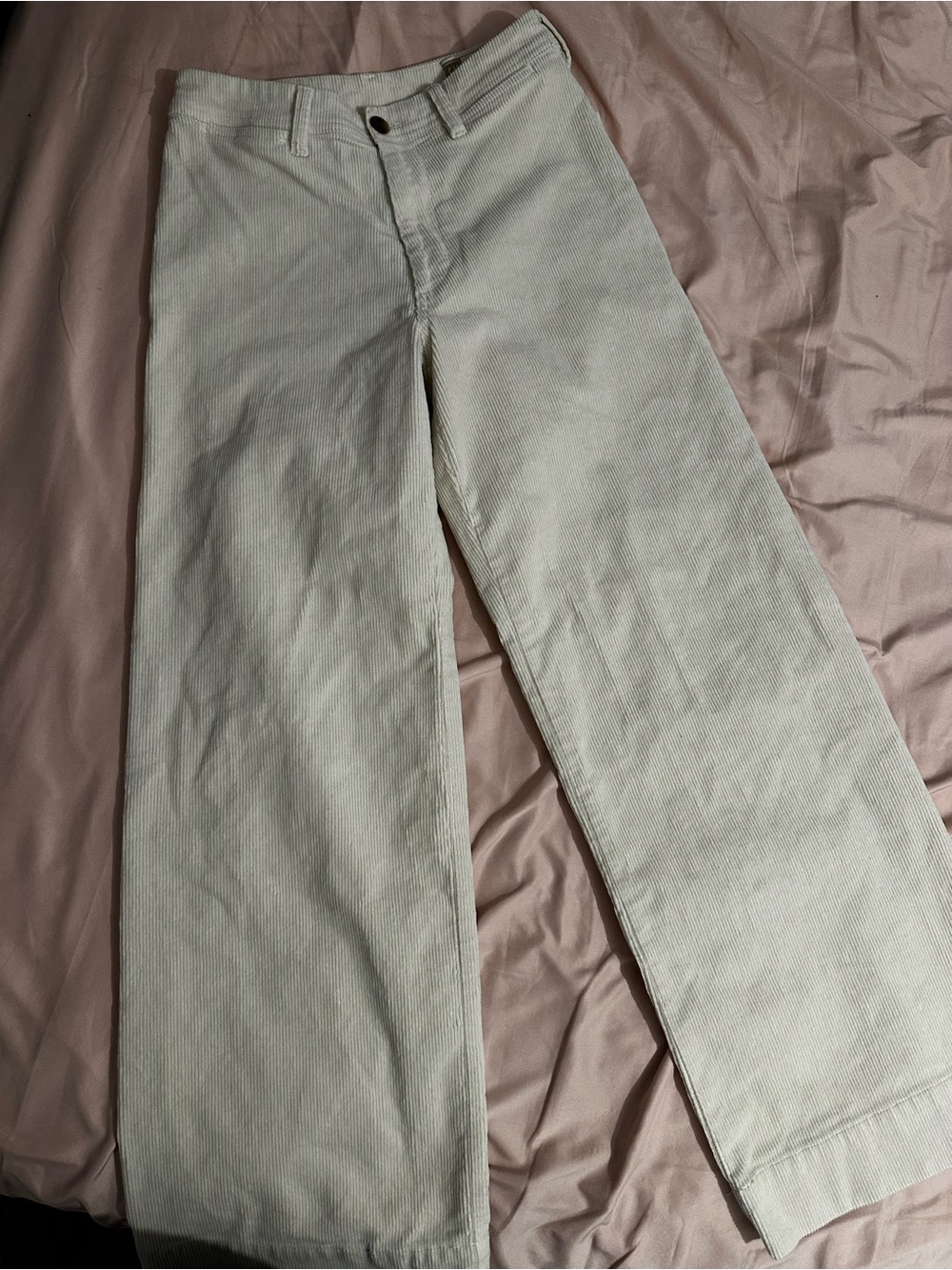 GAP Women’s Wide-Leg Corduroy Pants in cream color